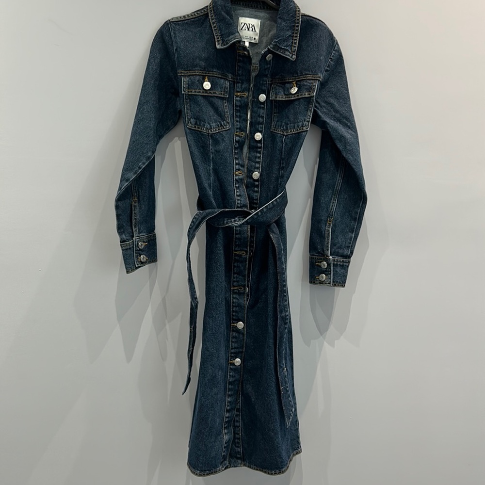 Zara denim midi dress